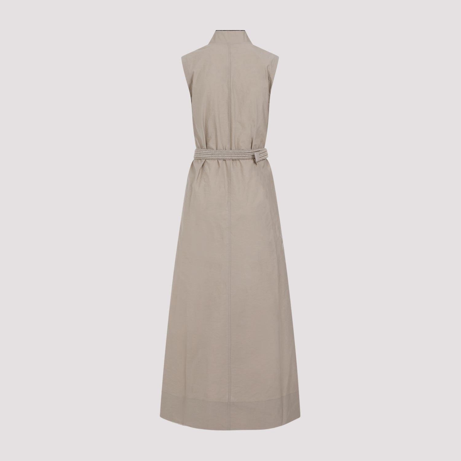BRUNELLO CUCINELLI  Abito Beige Senza Maniche in Cotone Misto Brunello Cucinelli Negozi Online