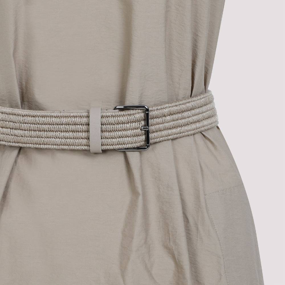 BRUNELLO CUCINELLI  Abito Beige Senza Maniche in Cotone Misto Brunello Cucinelli Negozi Online