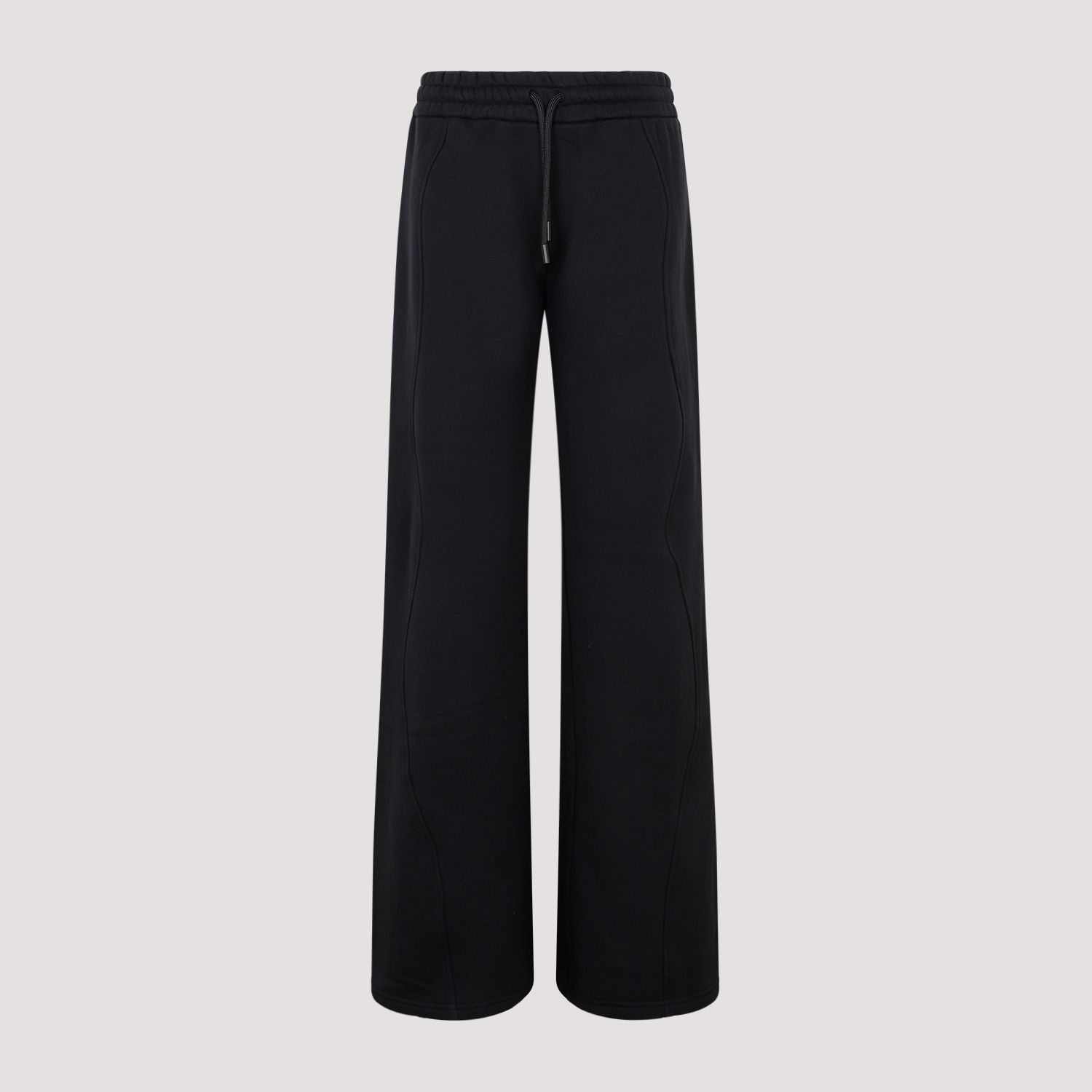 OFF-WHITE  Pantaloni Tuta in Cotone Nero con Coulisse OFF-WHITE Donna Consegna Veloce