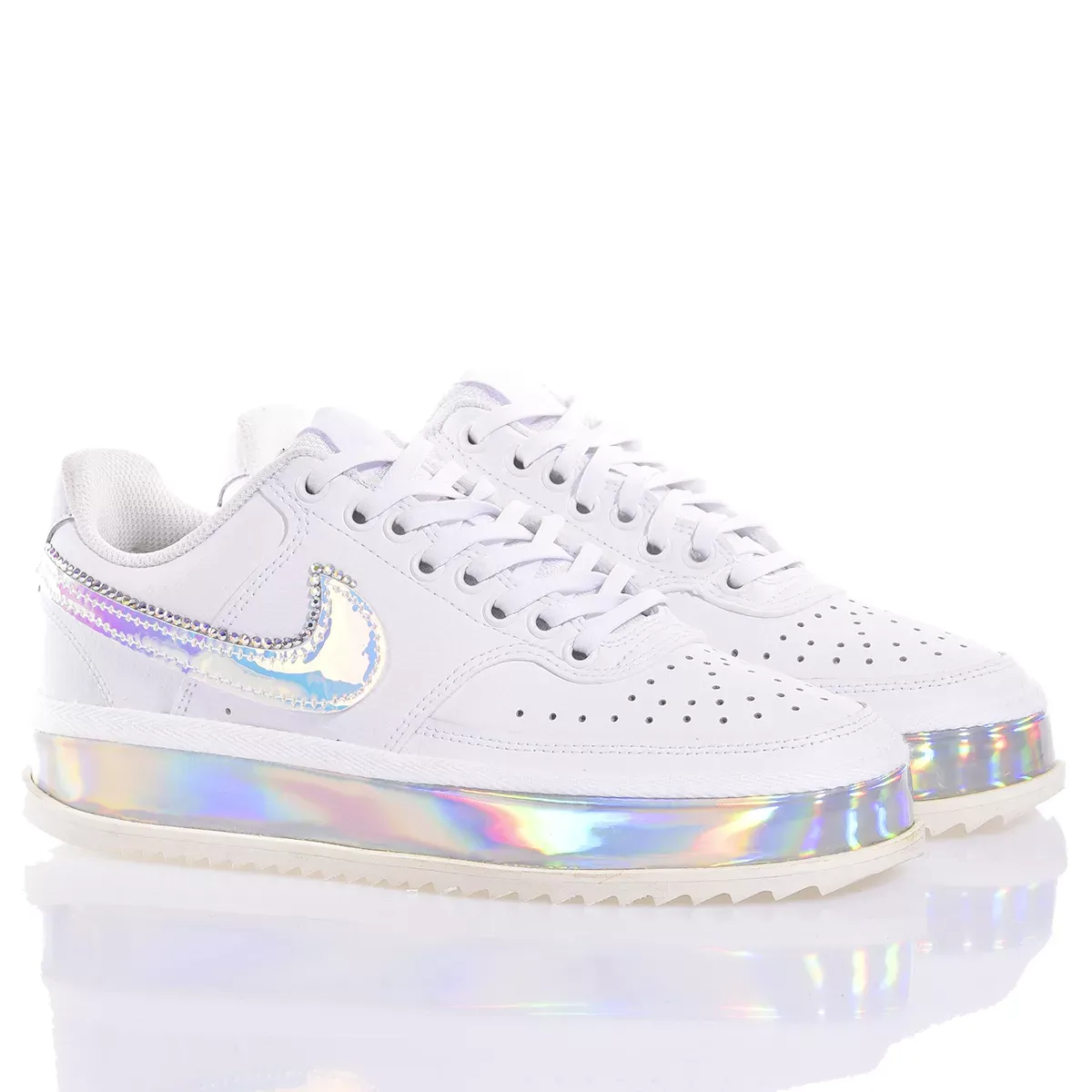 NIKE  Sneakers Nike Court Vision in Eco-Pelle - Bianco Multicolore Prezzo Ridotto