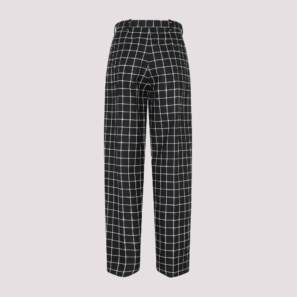 MARNI  Pantaloni Dritti di Lana a Quadri Neri MARNI per Donna Novità