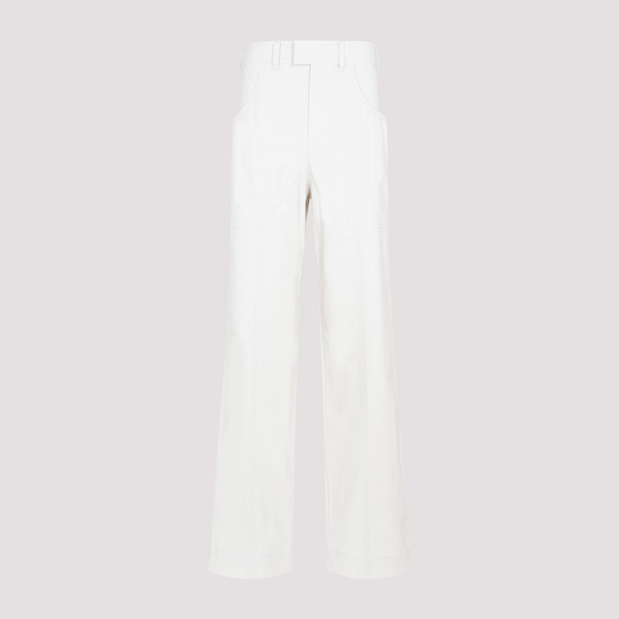 ISABEL MARANT  Pantaloni Ampio Gamba Ecru di Cotone Isabel Marant Presa