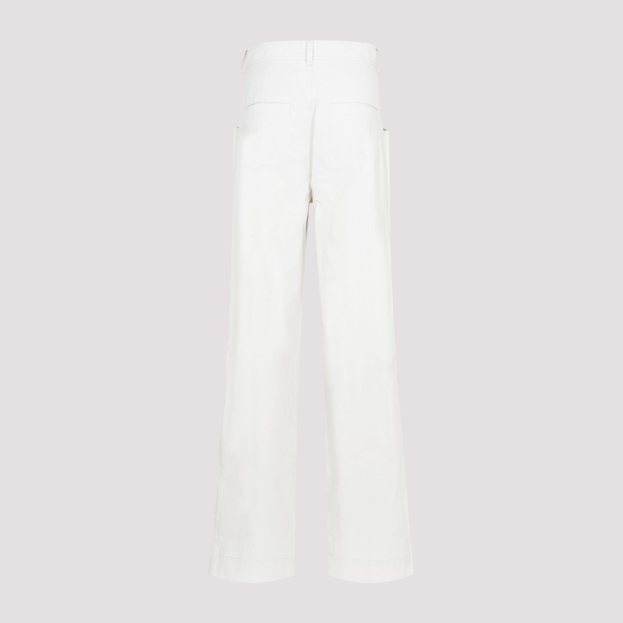 ISABEL MARANT  Pantaloni Ampio Gamba Ecru di Cotone Isabel Marant Presa