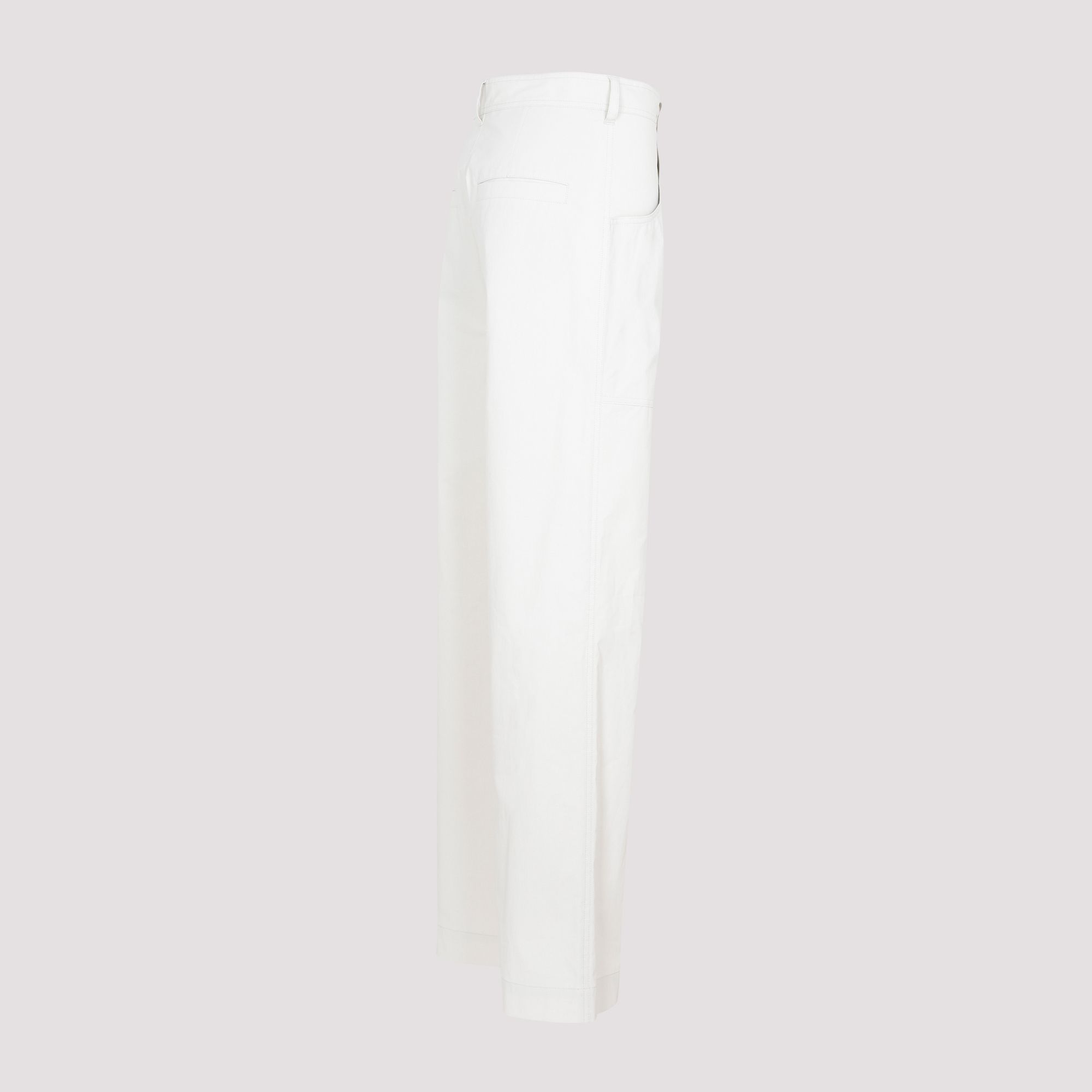 ISABEL MARANT  Pantaloni Ampio Gamba Ecru di Cotone Isabel Marant Presa