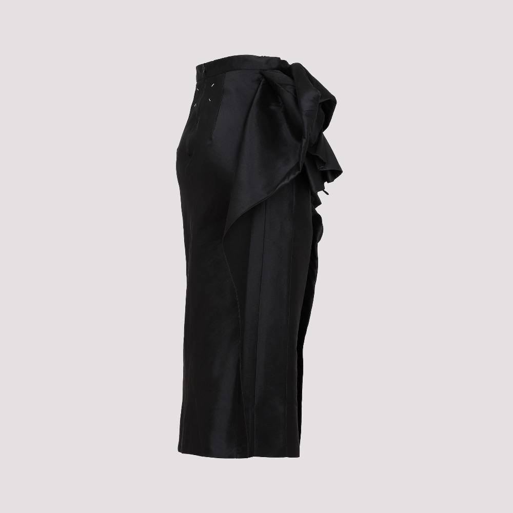 MAISON MARGIELA  Gonna Midi Nera Drappeggiata Maison Margiela - Misto Poliestere/Seta Sconto