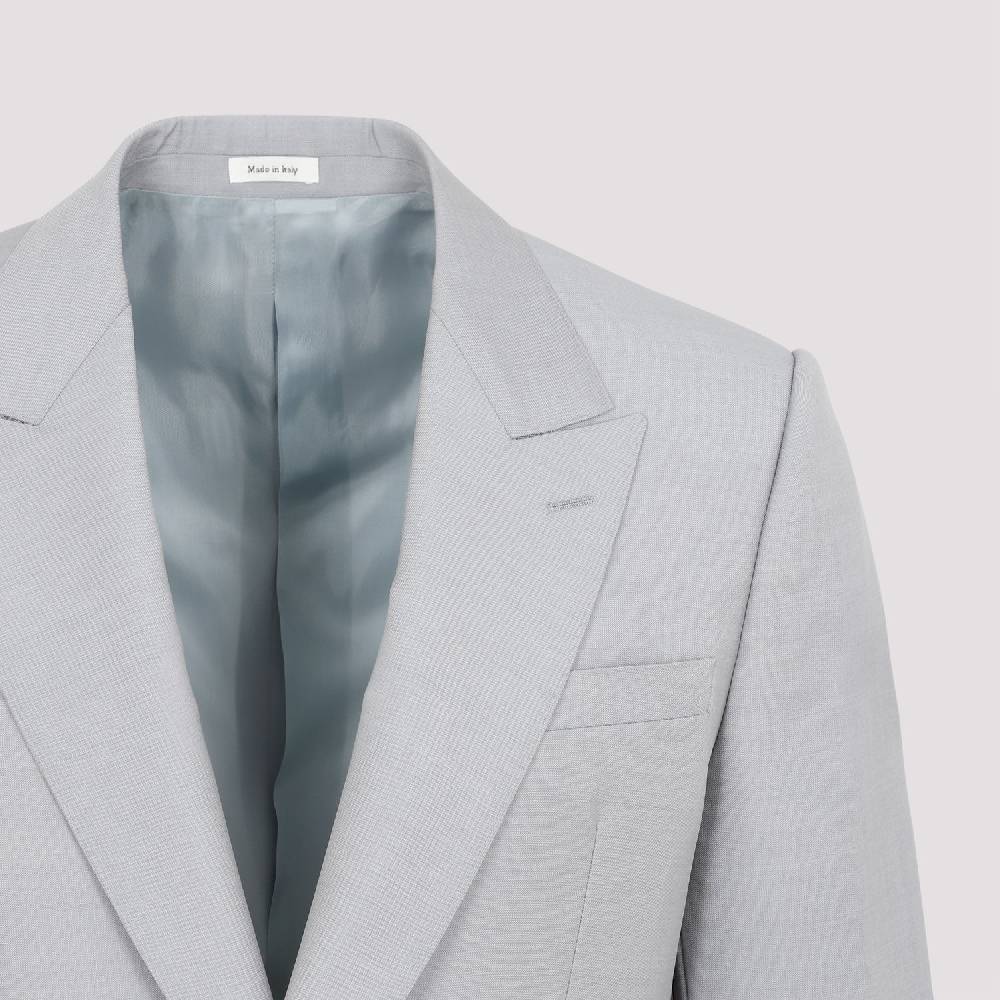 ALEXANDER MCQUEEN  Giacca Uomo Grigia in Lana-Mohair di Alexander McQueen Offerta