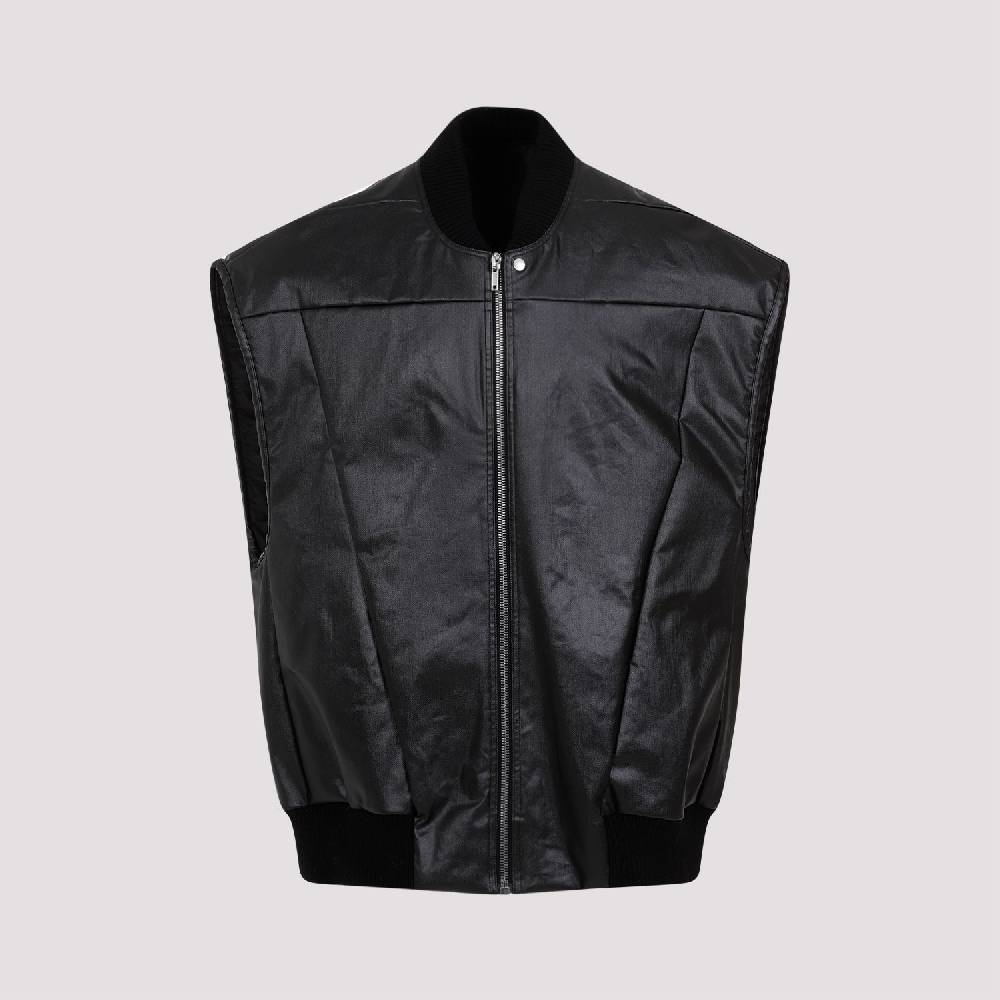 RICK OWENS  Gilet Trapuntato Nero in Cotone Rick Owens In Vendita