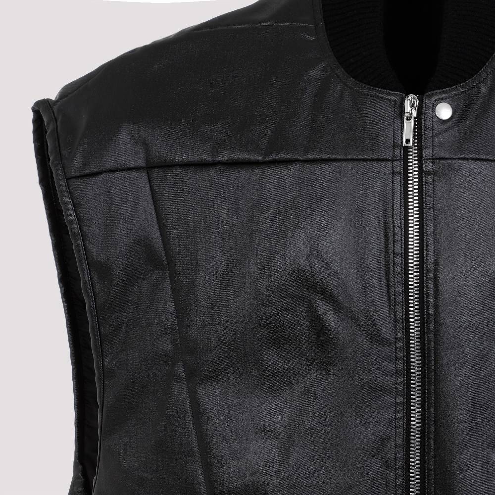 RICK OWENS  Gilet Trapuntato Nero in Cotone Rick Owens In Vendita