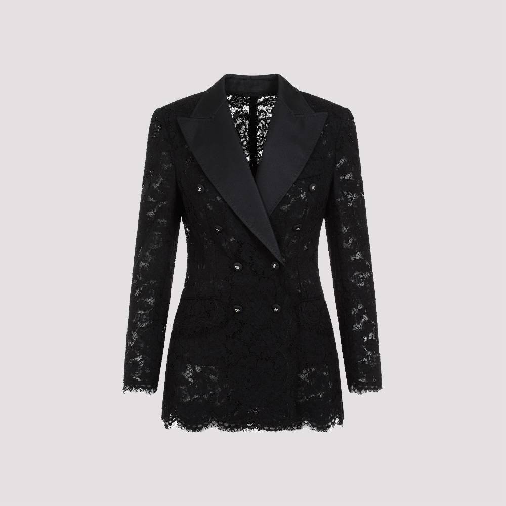 DOLCE & GABBANA  Giacca Pizzo Cotone Nero Dolce & Gabbana Offerte