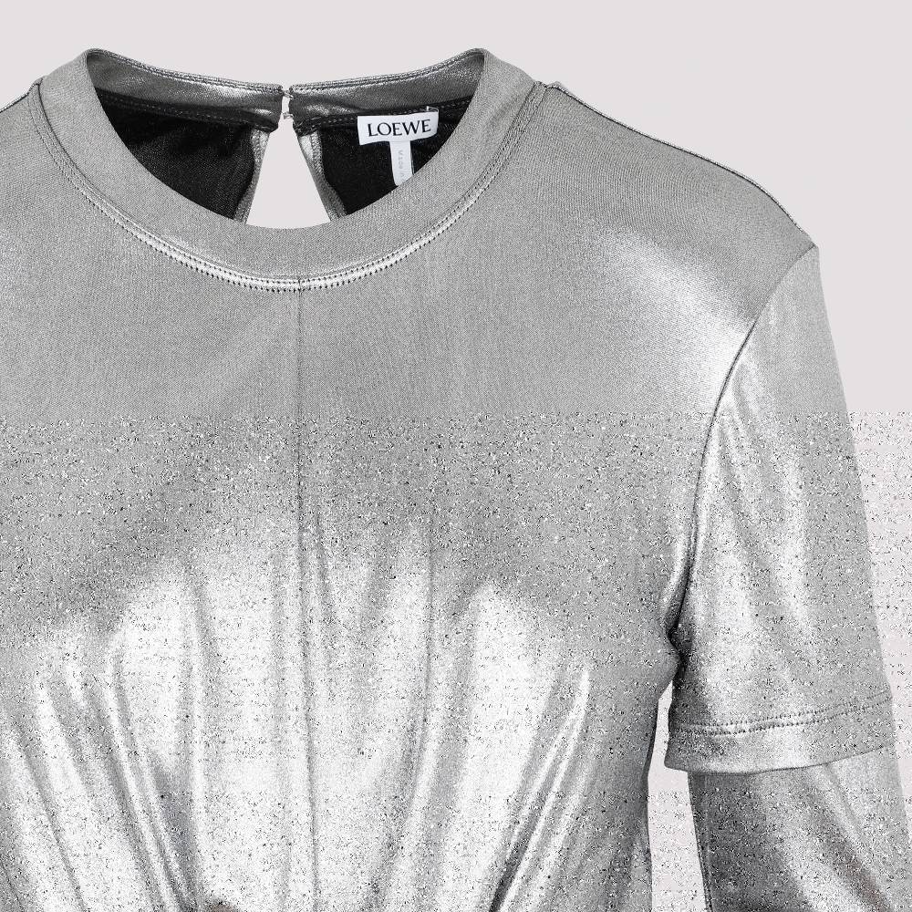 LOEWE  Abito Drappeggiato Argento Metallizzato Loewe - Tessuto Tecnico Misto Hotsell