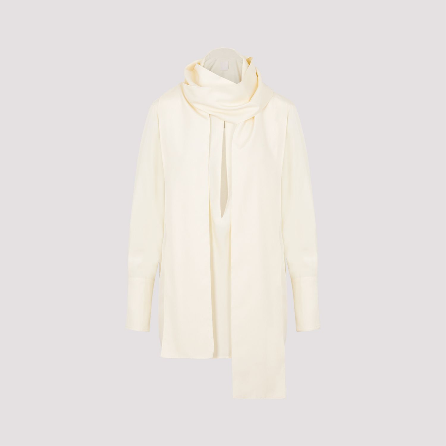 GIVENCHY  Blusa Givenchy in Seta Bianca con Fiocco Vendita Economica