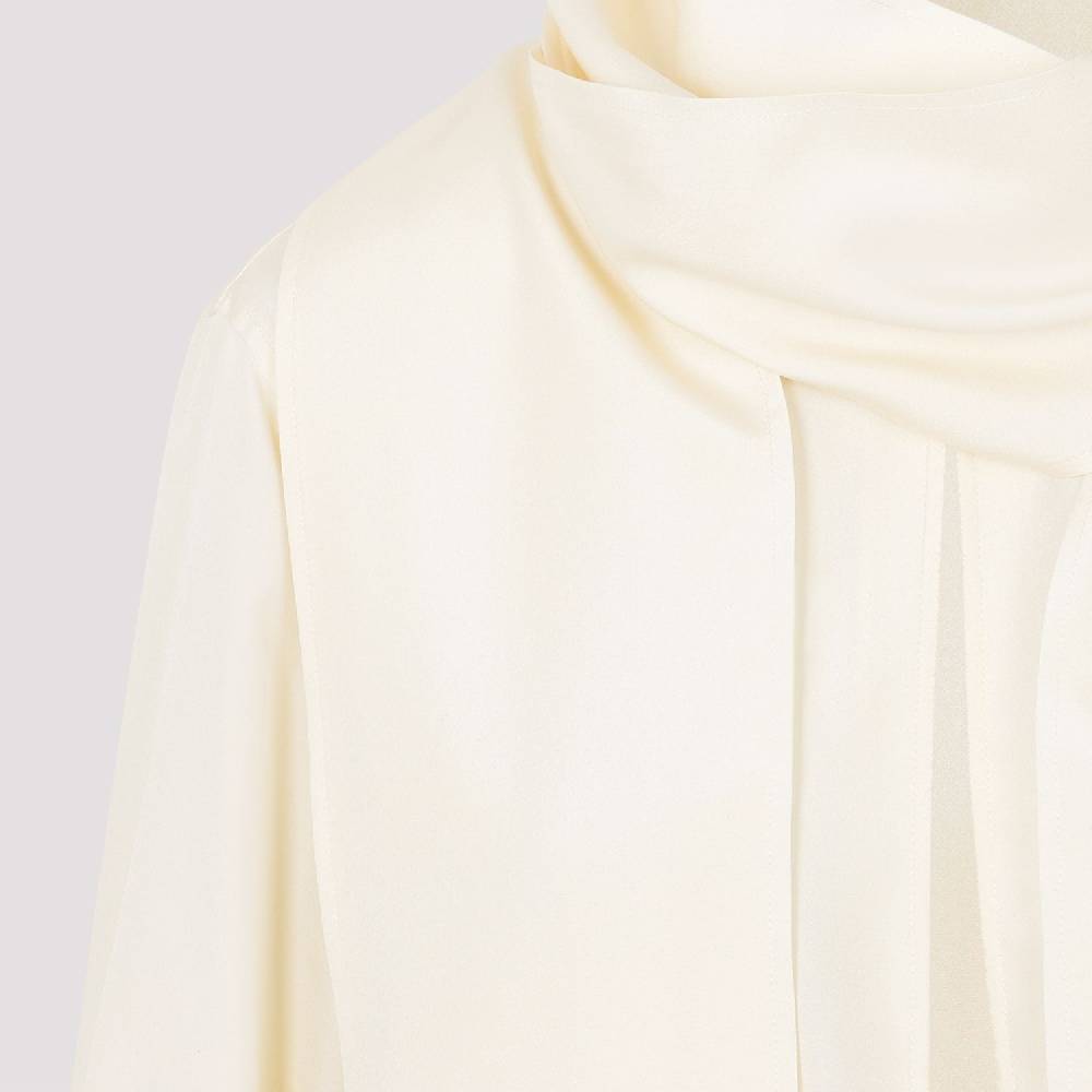 GIVENCHY  Blusa Givenchy in Seta Bianca con Fiocco Vendita Economica