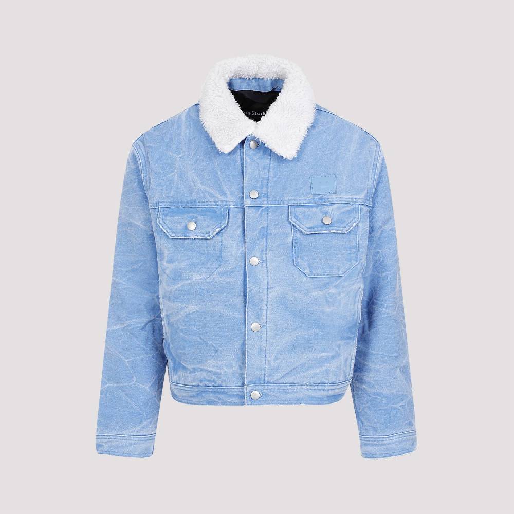 ACNE STUDIOS  Giacca di Cotone Blu Acne Studios con Collo Rimovibile Vendite Flash