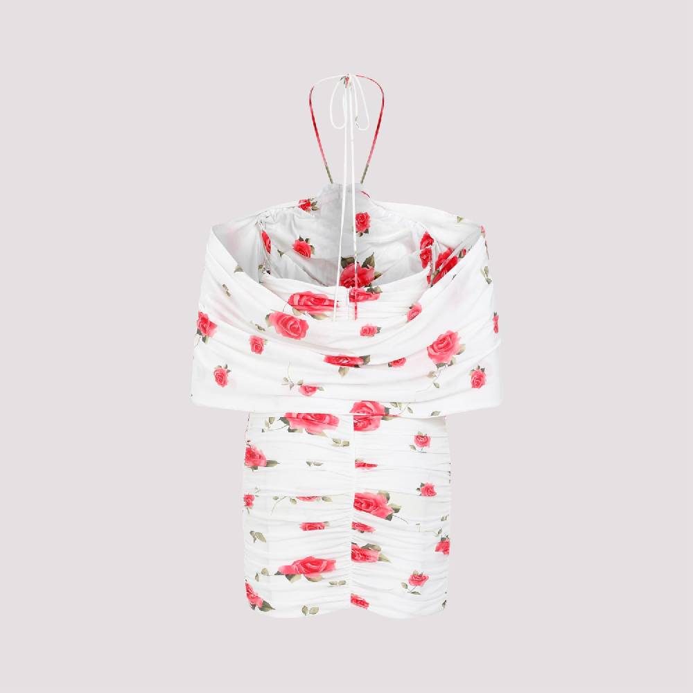 MAGDA BUTRYM  Mini Abito Bianco Crema con Rose di MAGDA BUTRYM Moda