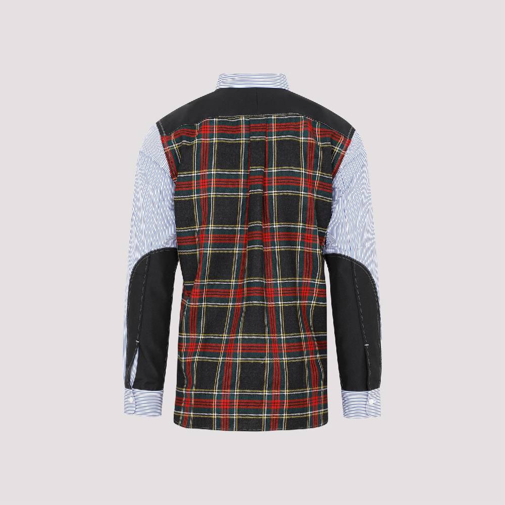JUNYA WATANABE  Camicia Uomo Junya Watanabe Cotone Blu a Righe e Quadri 2025