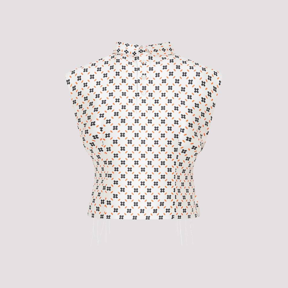 LANVIN  Top Senza Maniche con Collo Alto Floreale LANVIN In Linea