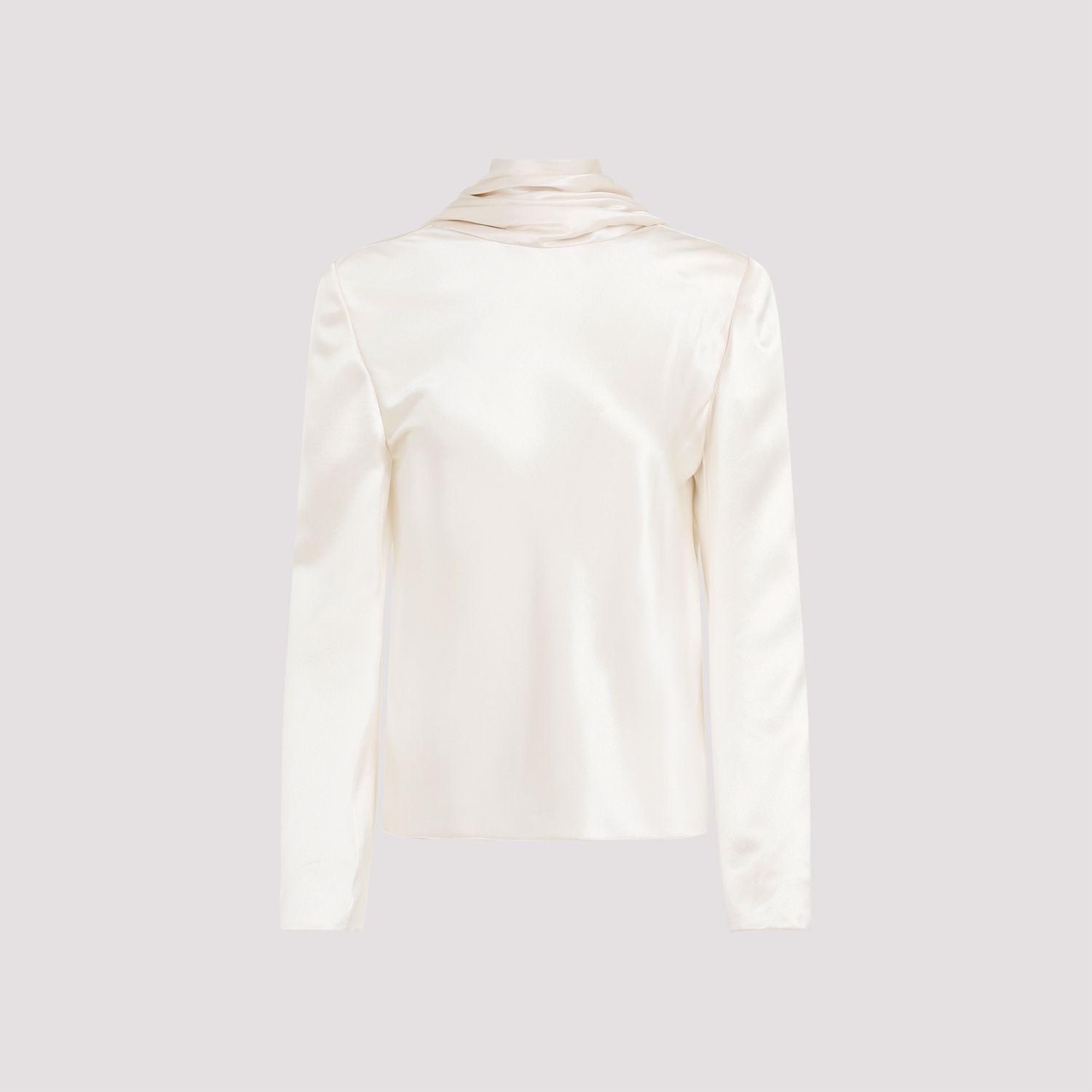 SAINT LAURENT  Blusa Drappeggiata in Seta Saint Laurent - Color Carne Acquista Ora