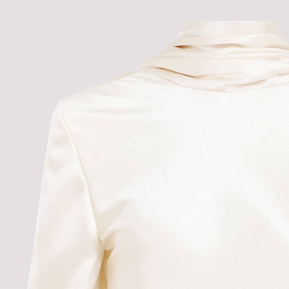 SAINT LAURENT  Blusa Drappeggiata in Seta Saint Laurent - Color Carne Acquista Ora