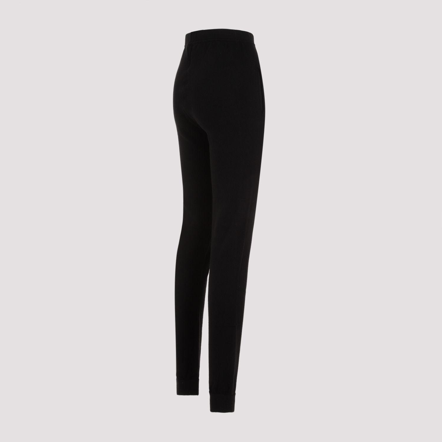 SAINT LAURENT  Leggings in Cashmere Nero a Vita Alta Saint Laurent Promozione Limitata