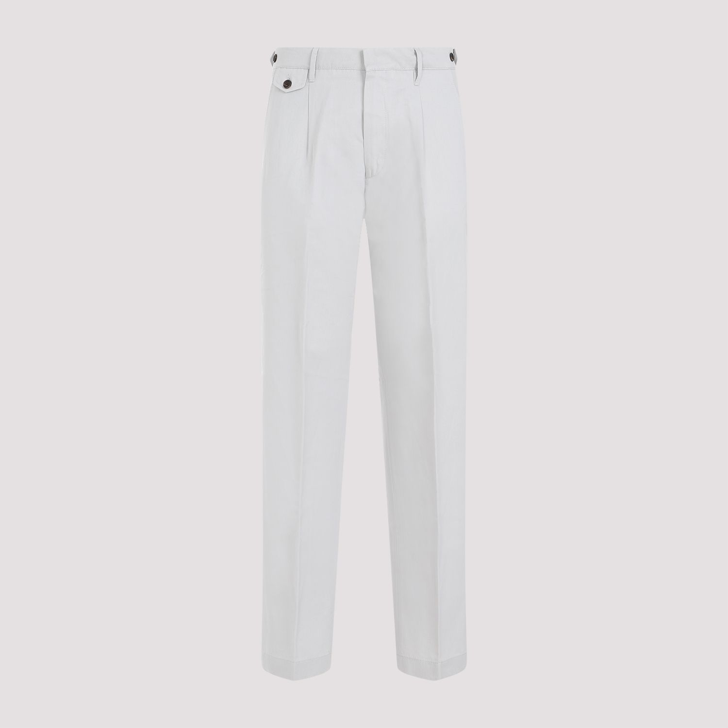 DUNHILL  Chino Piegati Grigio Cotone-Lino Uomo Dunhill Outlet