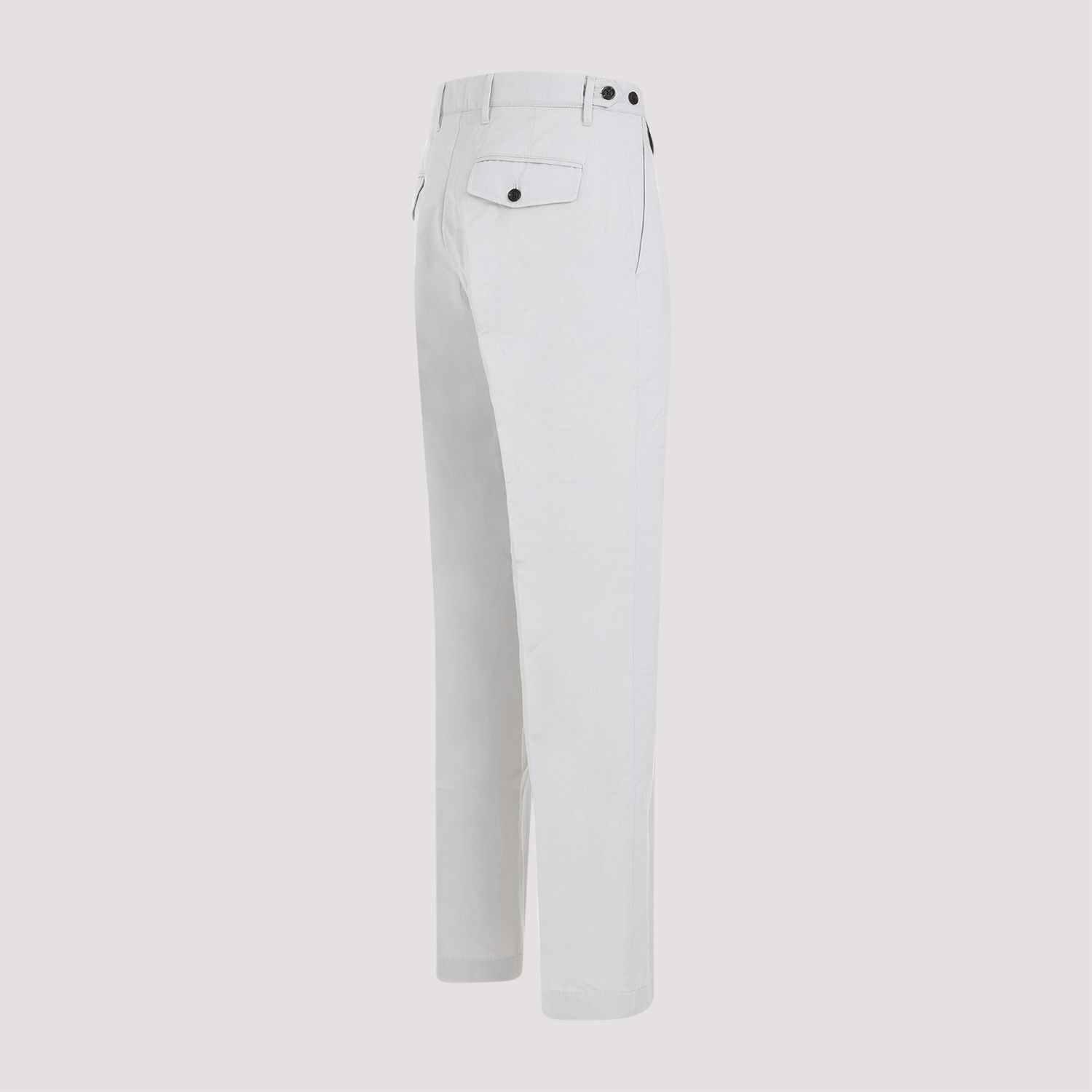 DUNHILL  Chino Piegati Grigio Cotone-Lino Uomo Dunhill Outlet