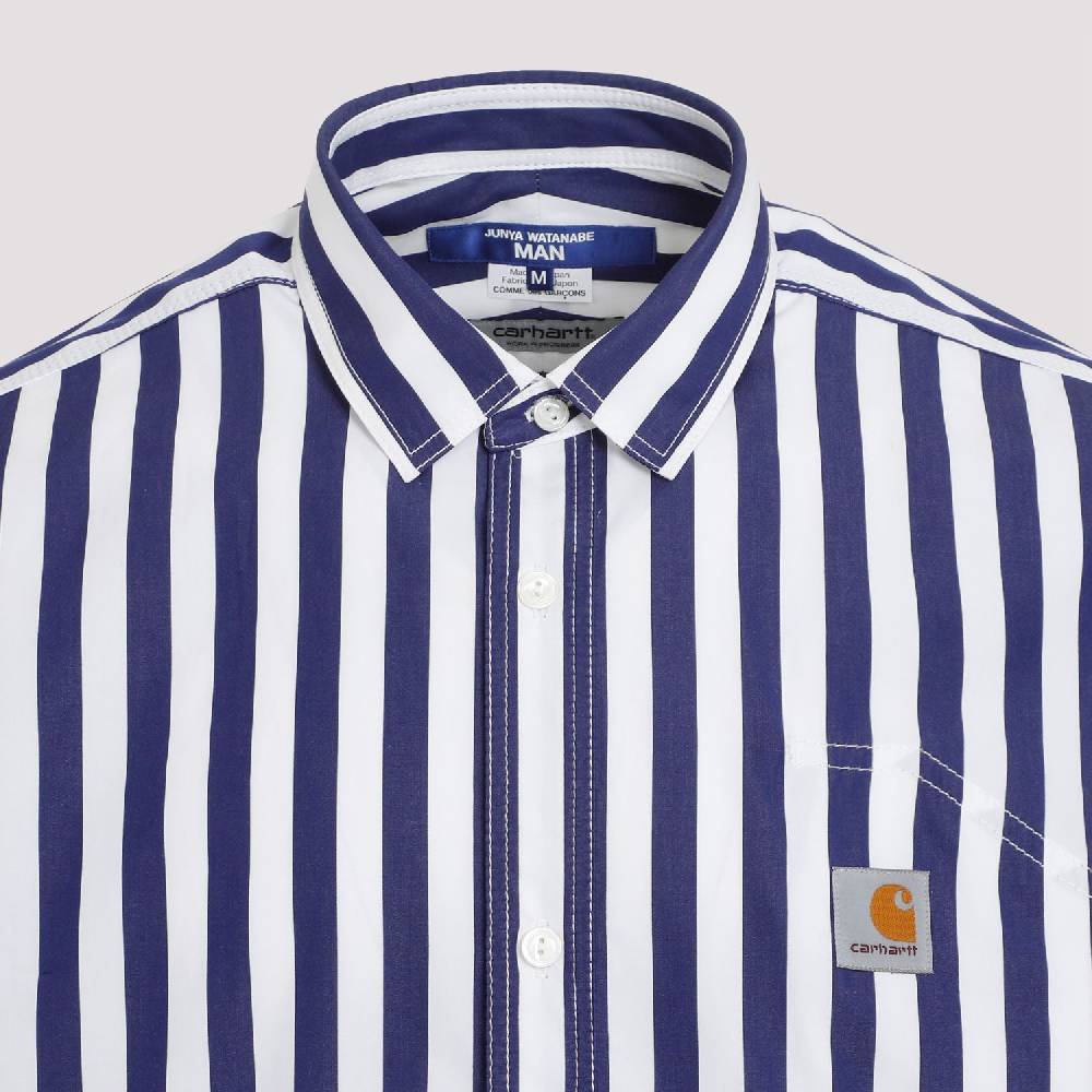 JUNYA WATANABE  Camicia a Righe Cotone Junya Watanabe - Bianco/Marina Offerte
