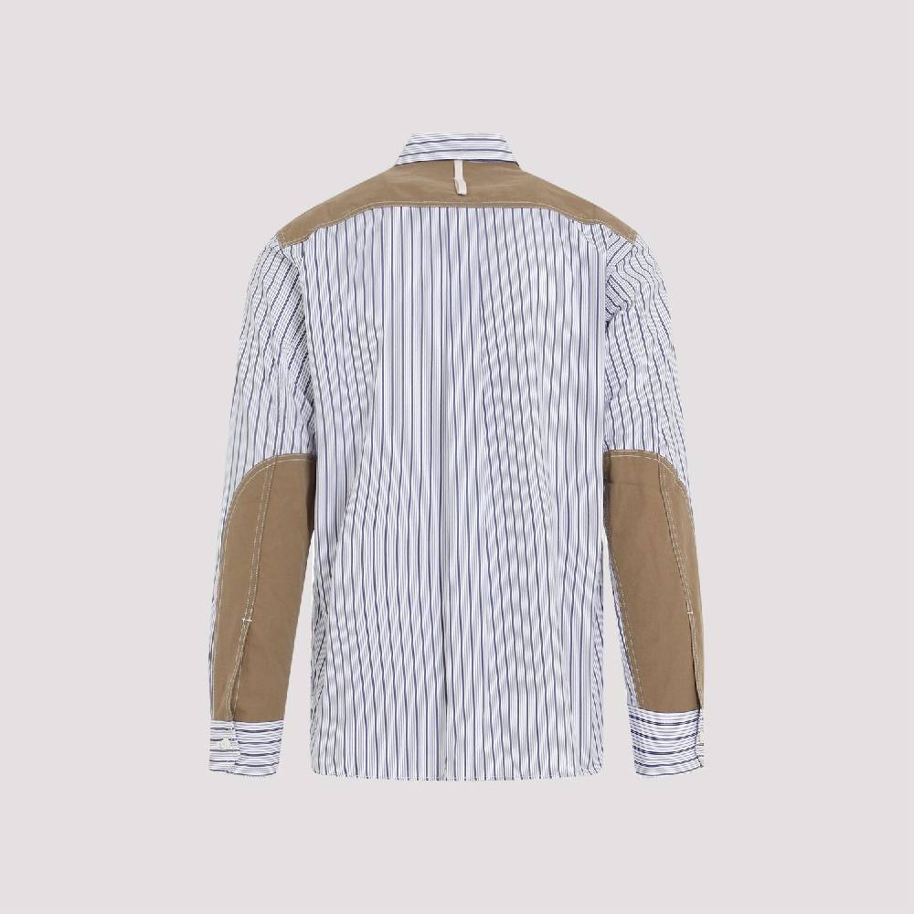 JUNYA WATANABE  Camicia in Cotone da Uomo Junya Watanabe - Bianca a Righe con Zip I Più Venduti