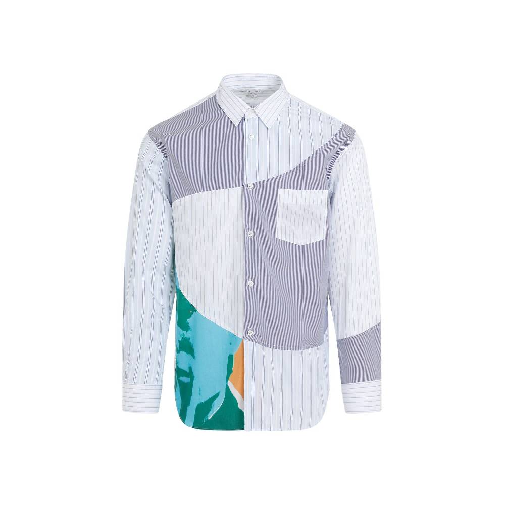 COMME DES GARÇONS SHIRT Camicia Uomo Patchwork Blu in Cotone - COMME DES GARÇONS SHIRT