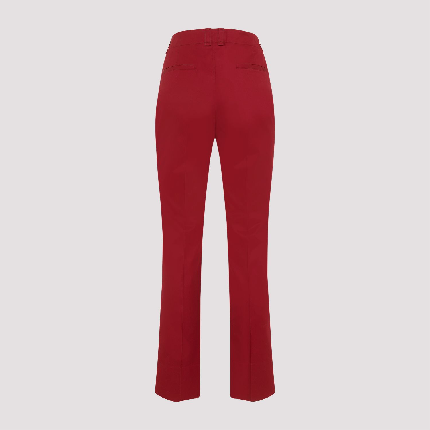 SAINT LAURENT  Pantaloni Donna Cotone Rosso a Vita Alta Saint Laurent Negozio
