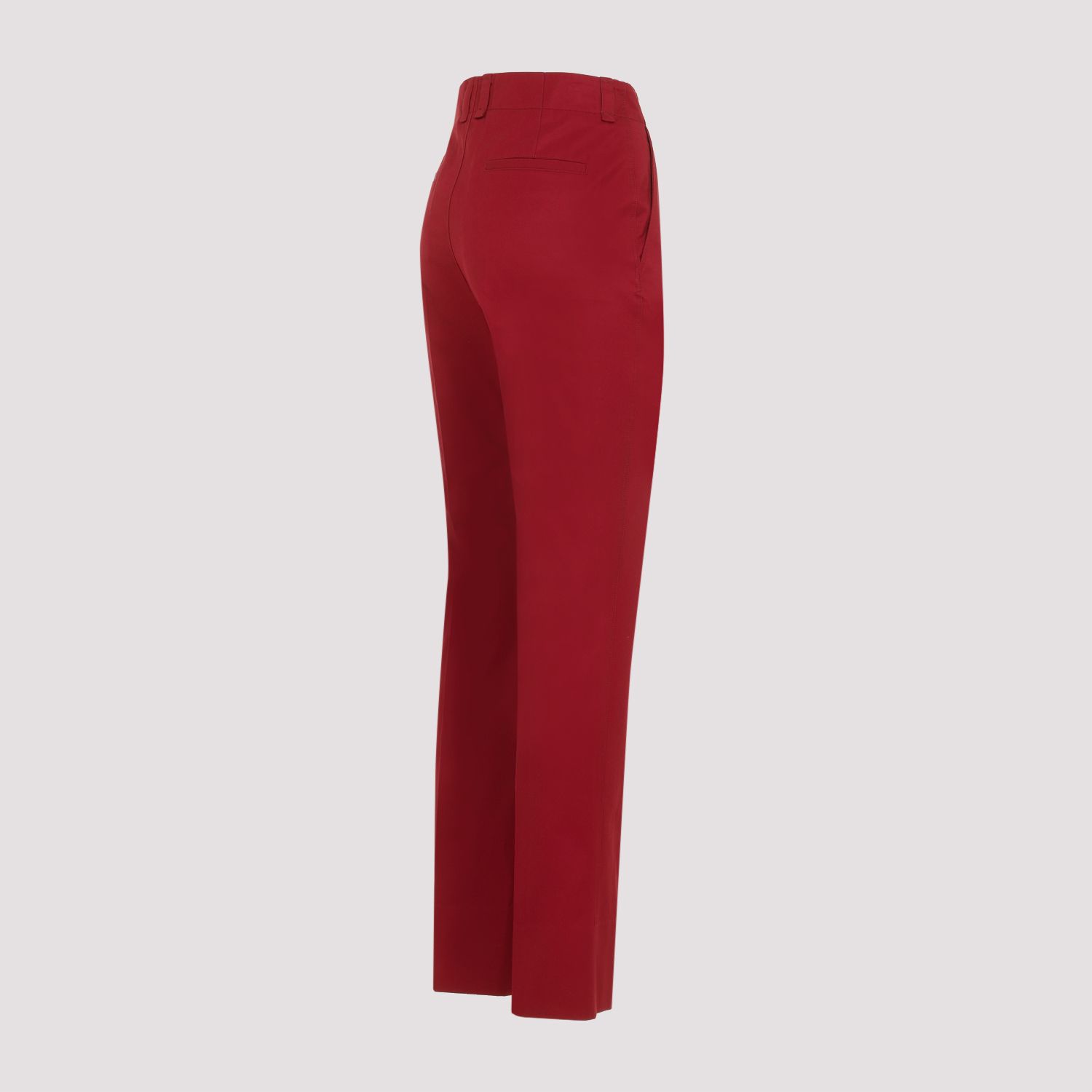 SAINT LAURENT  Pantaloni Donna Cotone Rosso a Vita Alta Saint Laurent Negozio