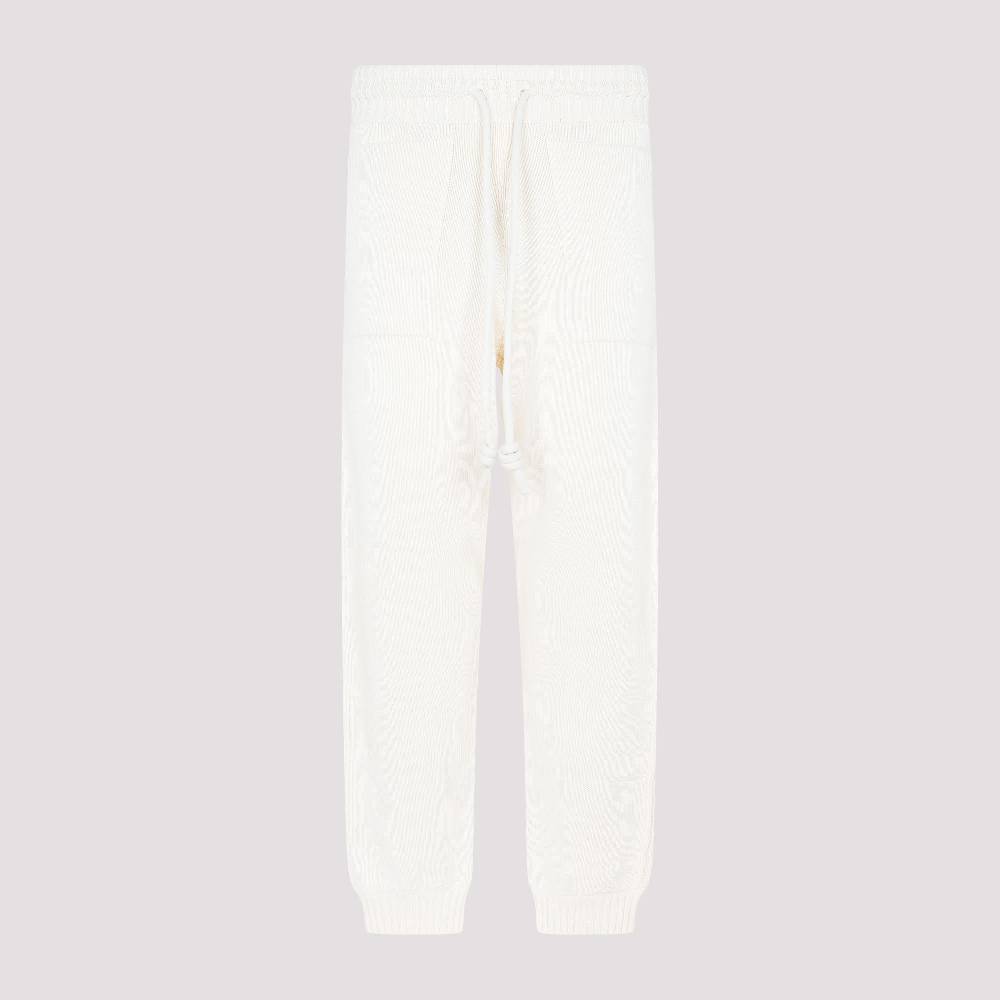 OFF-WHITE  Pantaloni Maglia Diag in Cotone Beige Off-White Moda