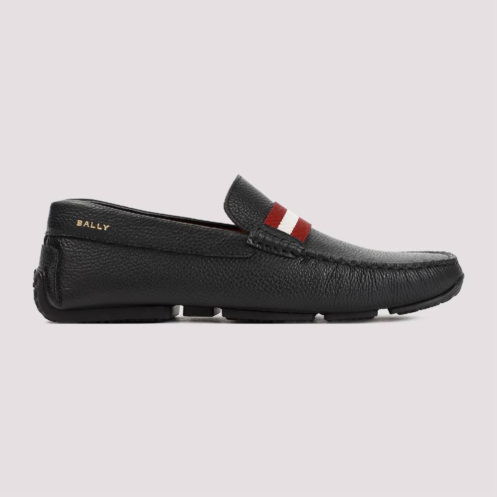 BALLY  Mocassini da Uomo in Vitello Nero Grana Bally Nuovo