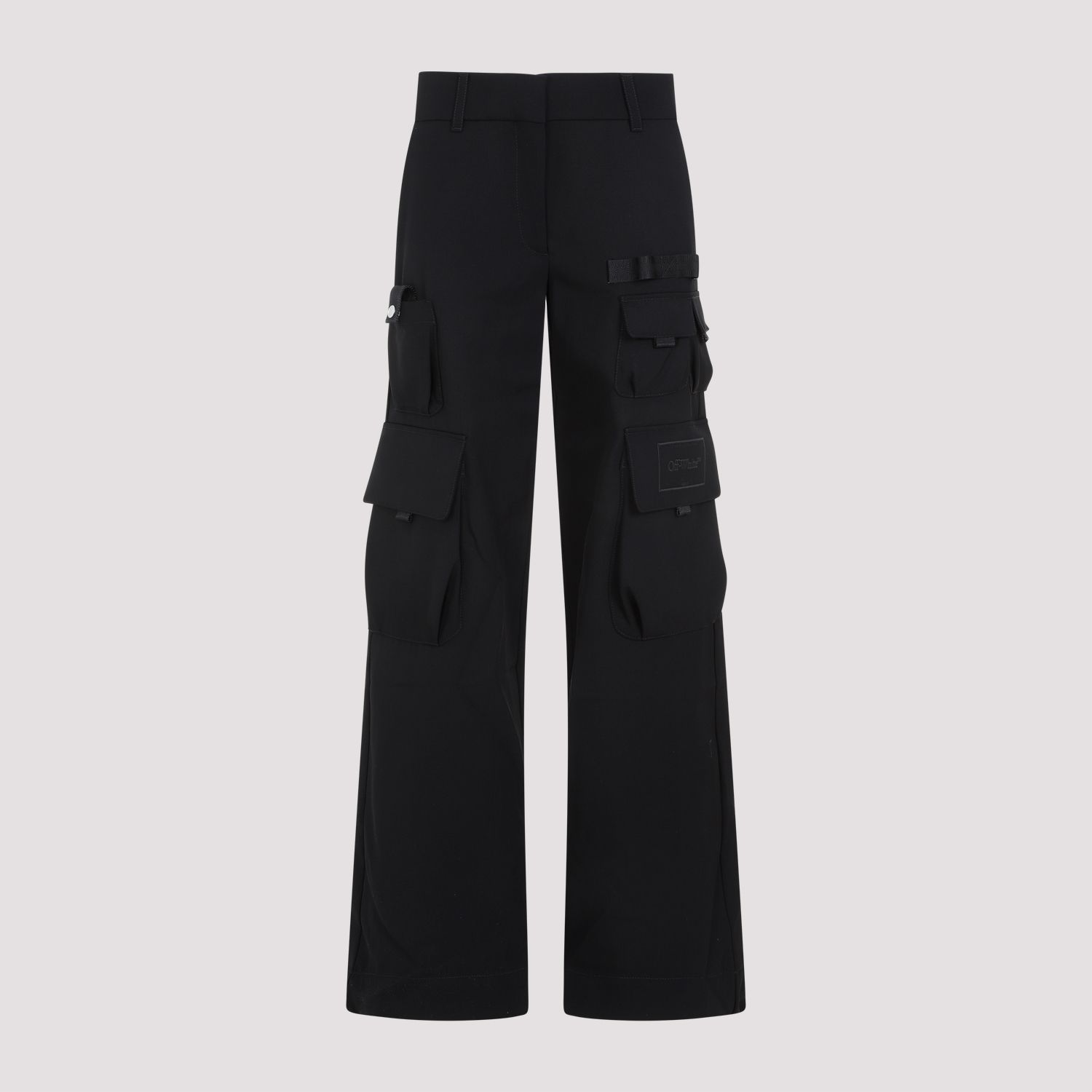 OFF-WHITE  Pantaloni Cargo in Lana Vergine Off-White per Donna Promozione