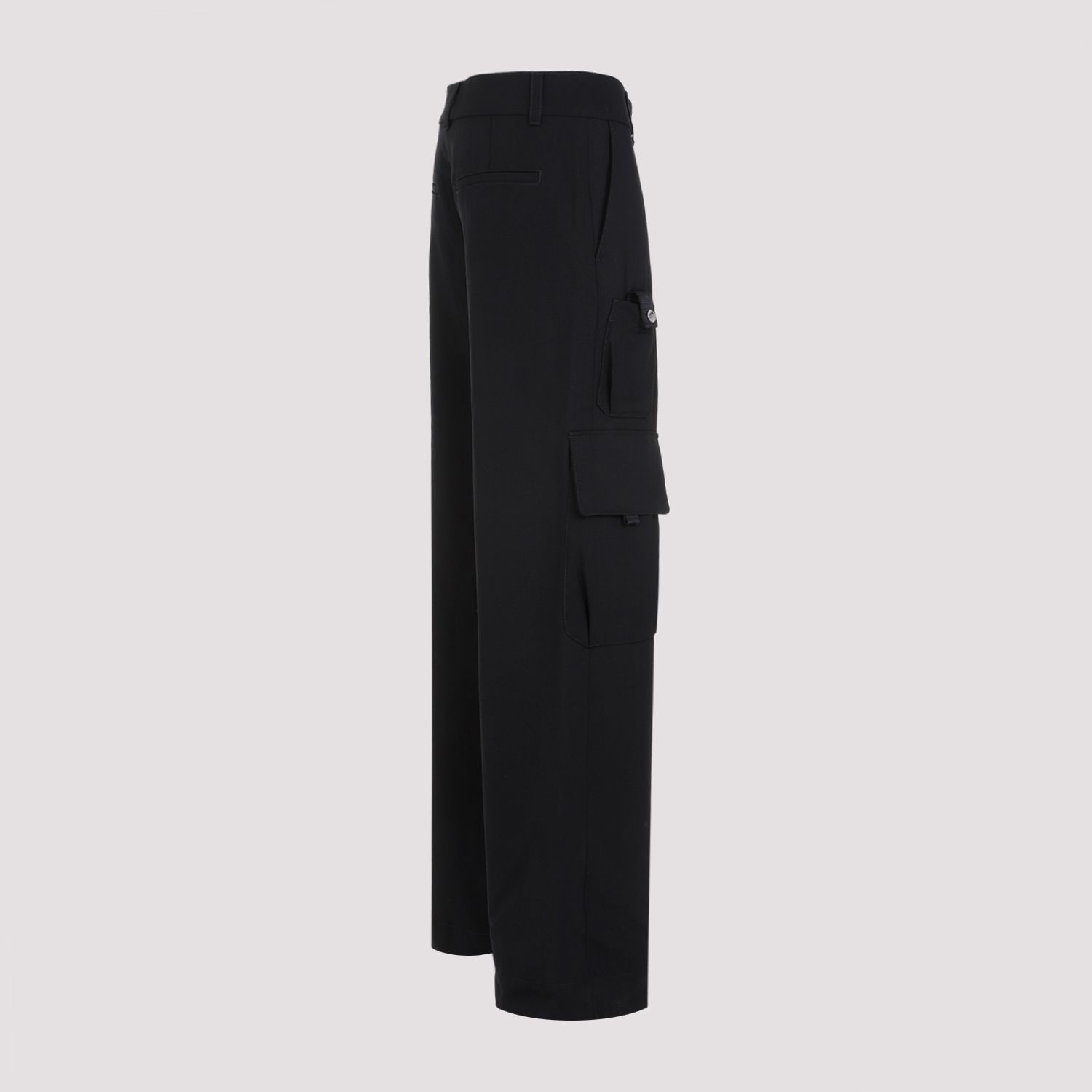 OFF-WHITE  Pantaloni Cargo in Lana Vergine Off-White per Donna Promozione