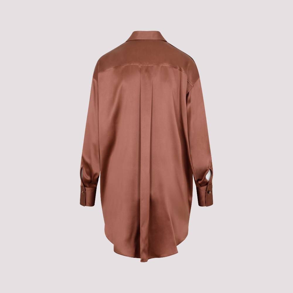 BRUNELLO CUCINELLI  Camicia Marrone in Seta Brunello Cucinelli da Donna Pezzi Unici