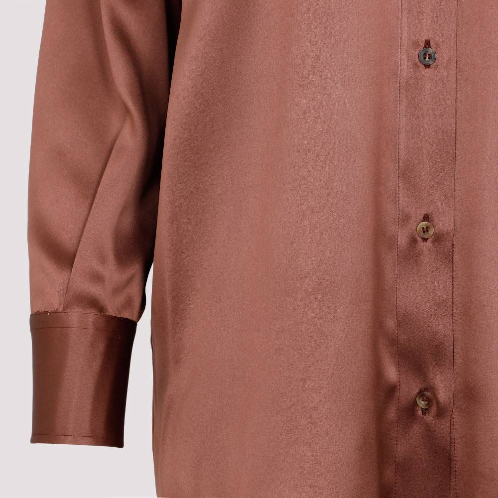 BRUNELLO CUCINELLI  Camicia Marrone in Seta Brunello Cucinelli da Donna Pezzi Unici