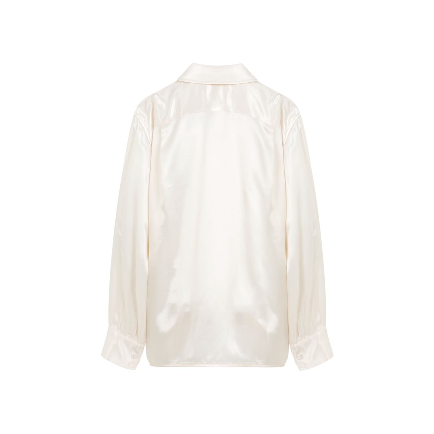 JIL SANDER  Camicia Satinata Beige Jil Sander in Viscosa con Bottoni Argento Qualità Garantita