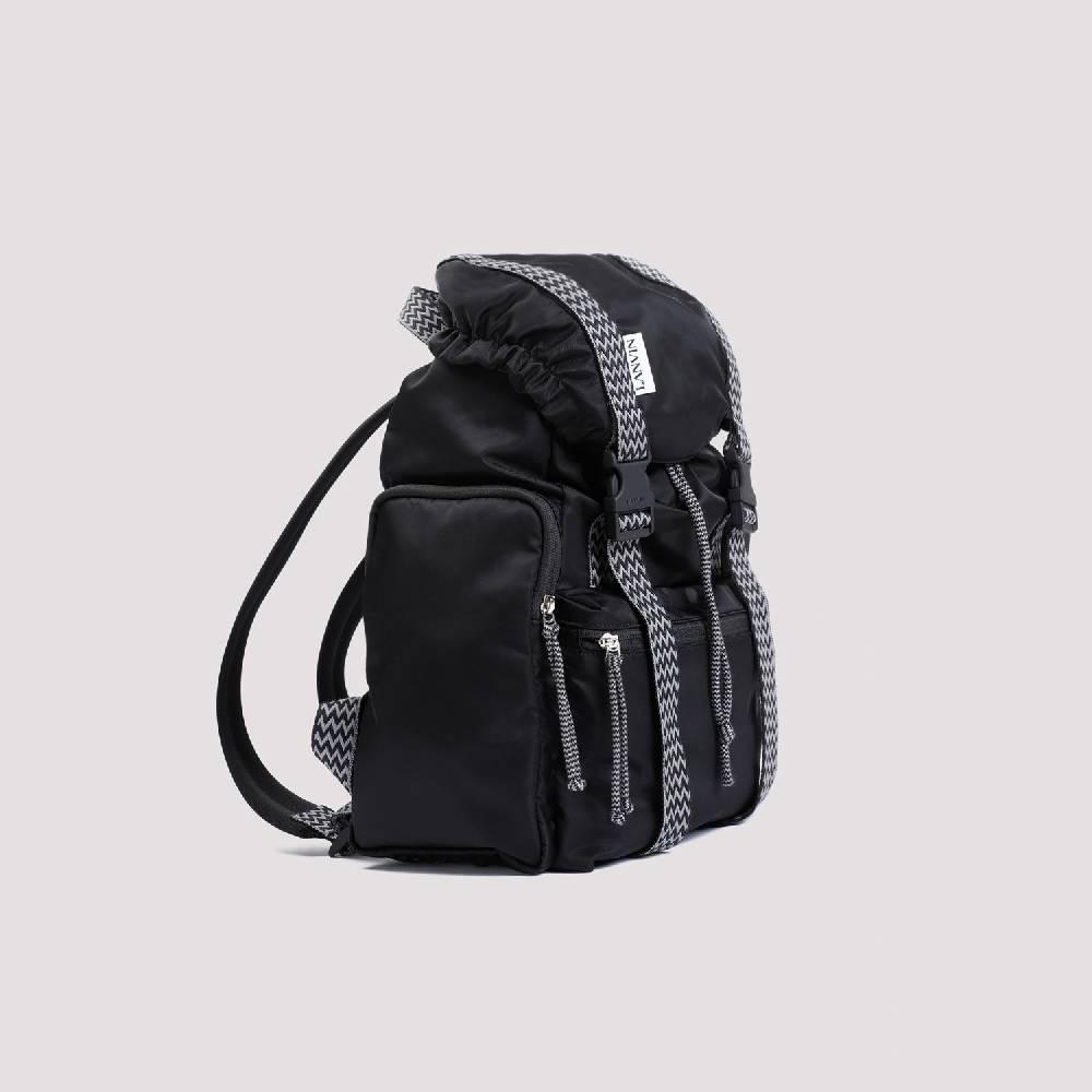 LANVIN  Zaino LANVIN Curb in Nylon Nero con Spallacci Regolabili Consegna Veloce