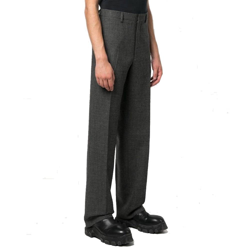 PRADA  Pantaloni Grigi in Lana Vergine Uomo PRADA Sconto