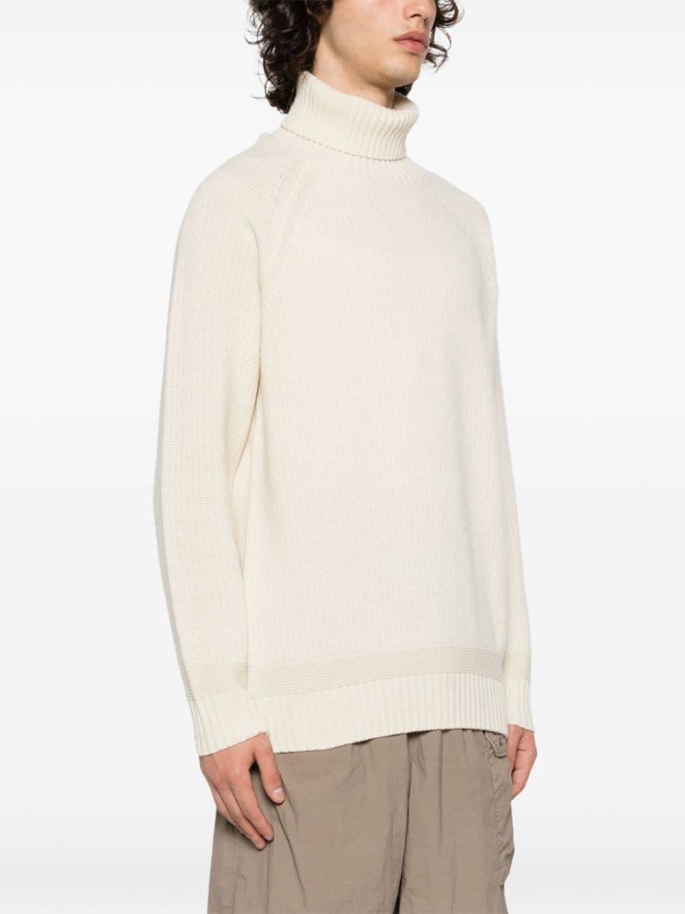 TEN C  Maglione Dolcevita Bianco da Uomo TEN C 100% Lana In Saldo