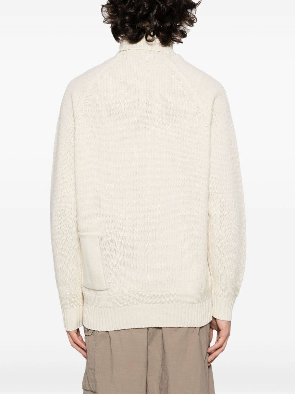 TEN C  Maglione Dolcevita Bianco da Uomo TEN C 100% Lana In Saldo