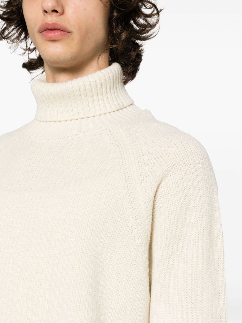 TEN C  Maglione Dolcevita Bianco da Uomo TEN C 100% Lana In Saldo