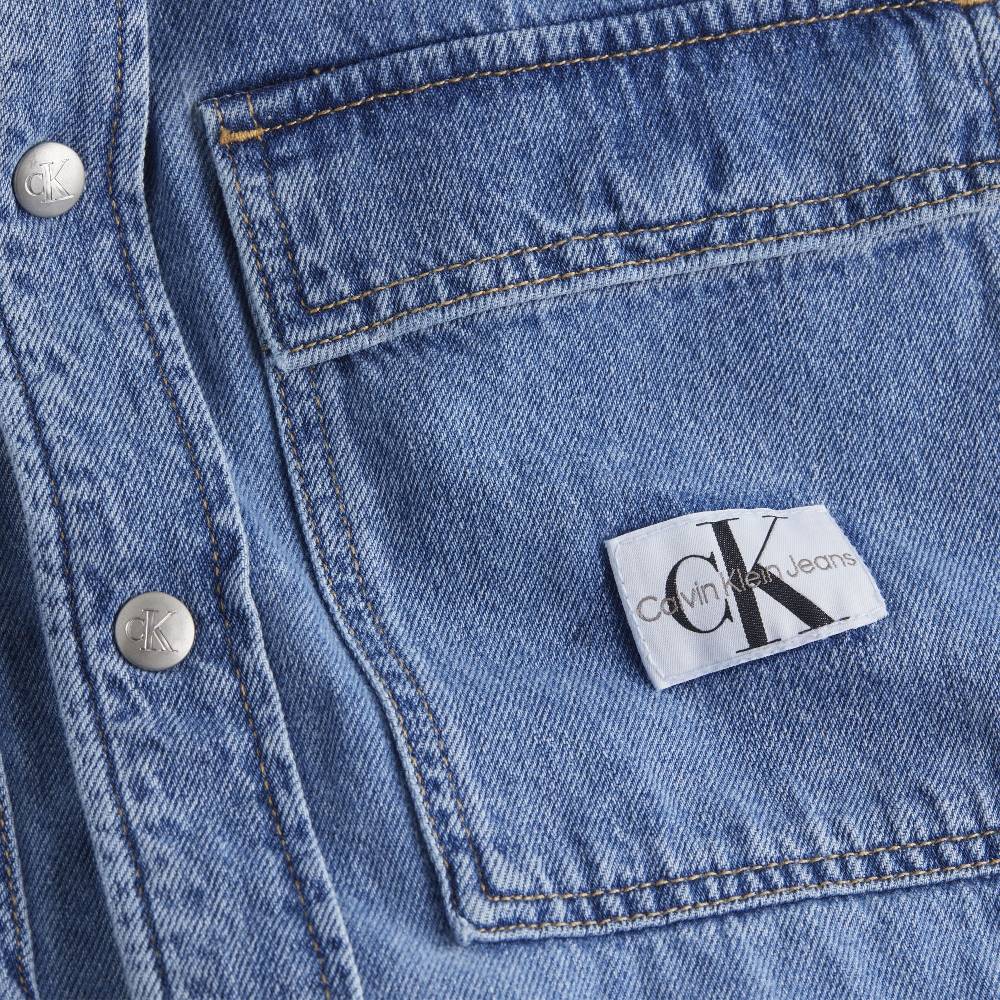 CALVIN KLEIN  Camicia Blu di Cotone Calvin Klein Uomo Moda
