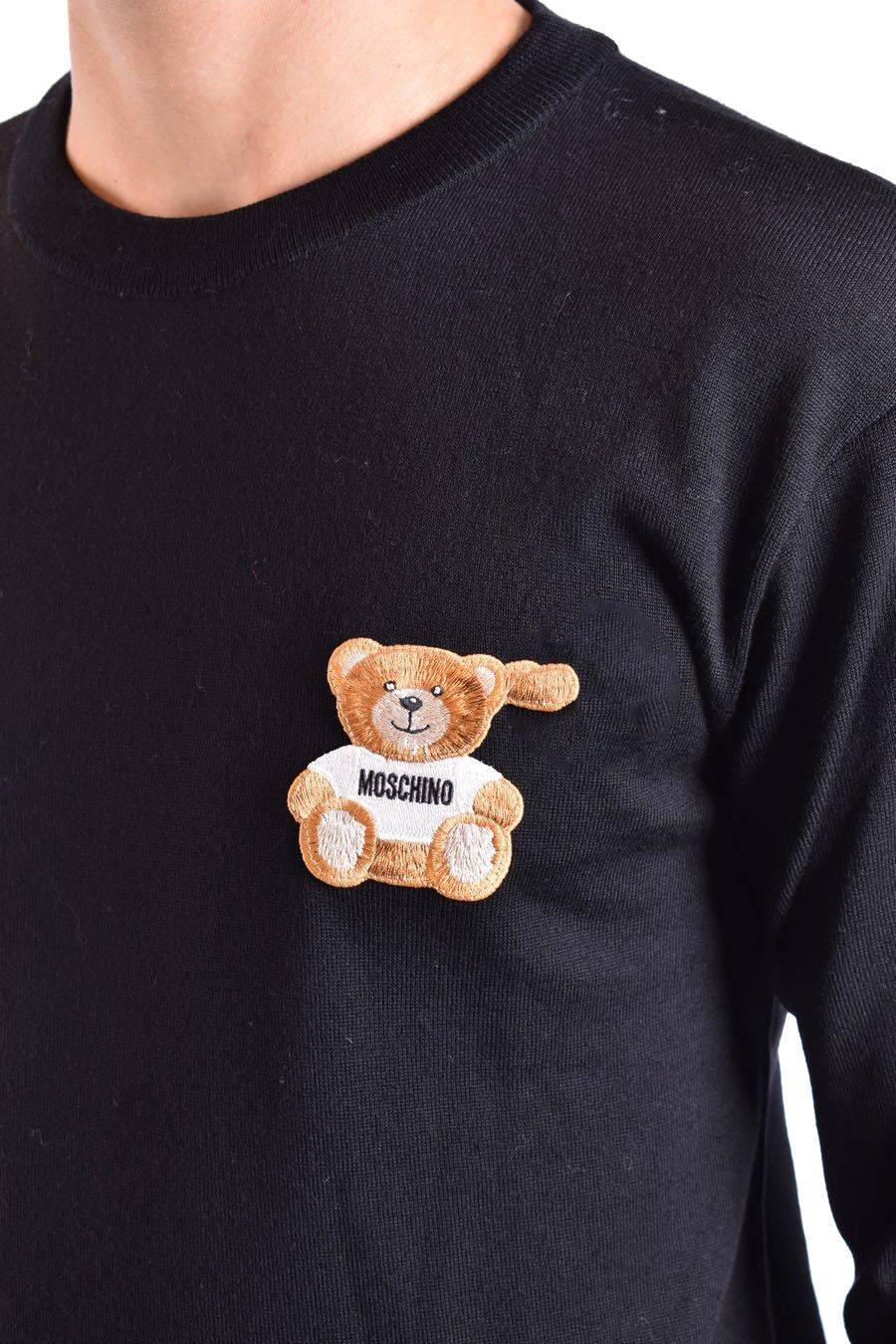 MOSCHINO  Maglione di Lana Nero Moschino Uomo V0902 7000555 Italia