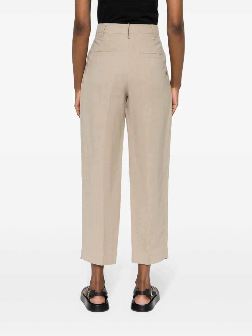 BRUNELLO CUCINELLI  Pantaloni Donna in Misto Lino Beige Brunello Cucinelli Nuovo
