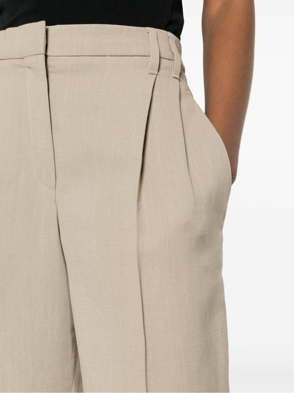 BRUNELLO CUCINELLI  Pantaloni Donna in Misto Lino Beige Brunello Cucinelli Nuovo