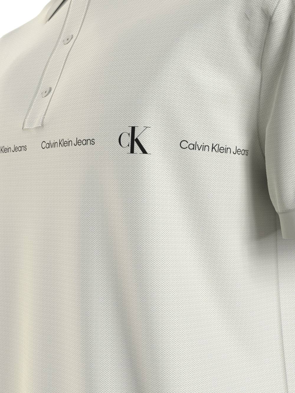 CALVIN KLEIN  Polo Calvin Klein Bianca in Cotone Elasticizzato Uomo Consegna Veloce