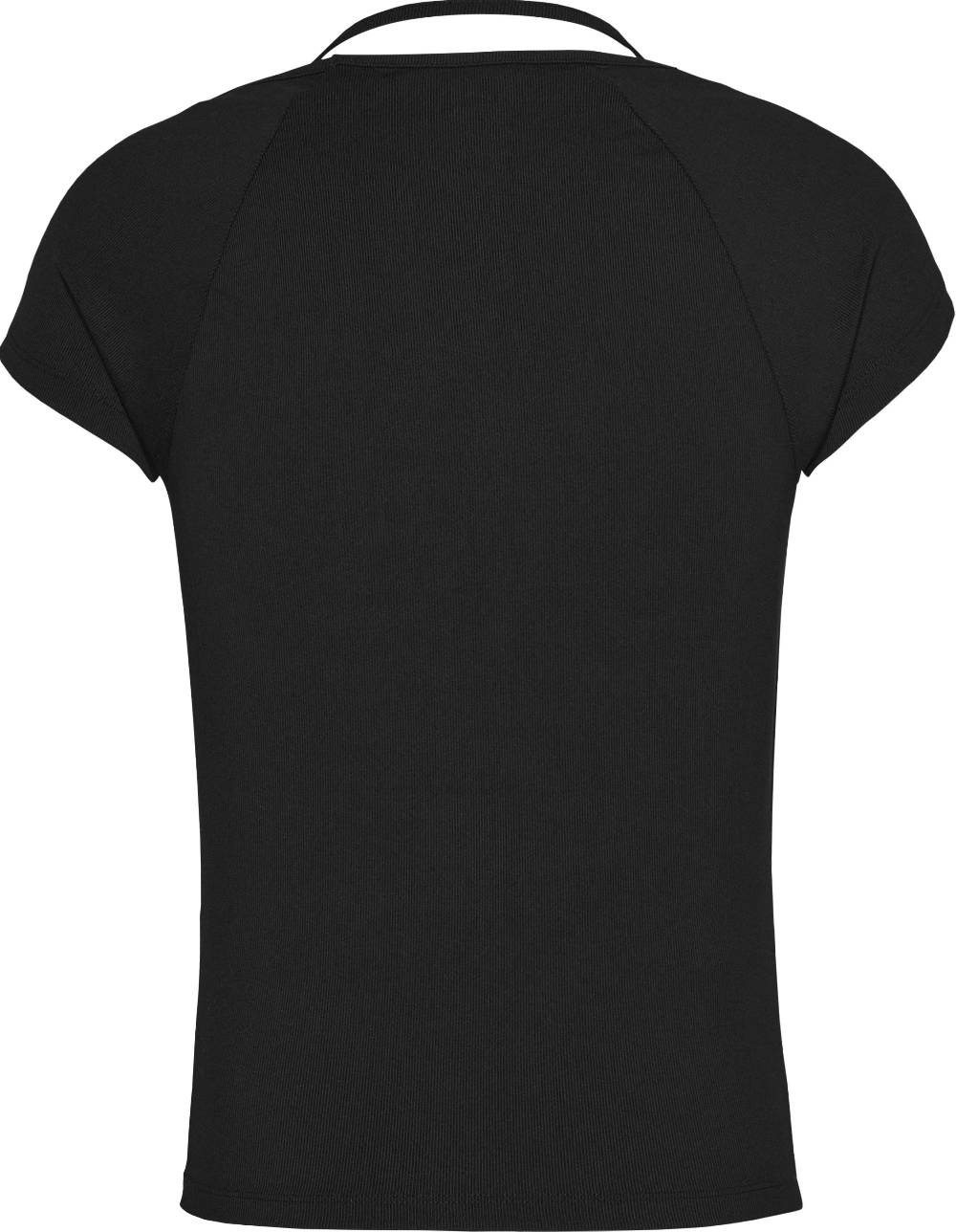 TOMMY JEANS  T-Shirt Nera Tommy Jeans Slim con Scollo a Halter Promozione Limitata