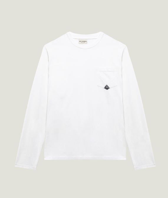 ROY ROGER'S  T-shirt Bianca in Cotone Roy Roger's con Tasca Affare Del Giorno
