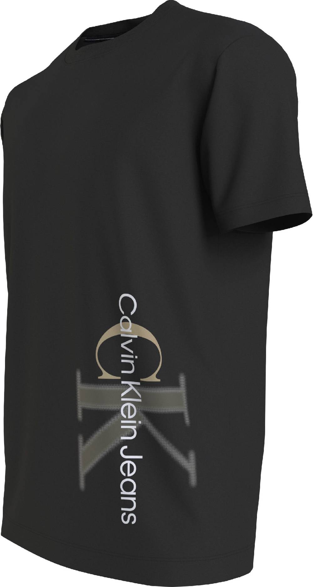 CALVIN KLEIN  T-shirt da Uomo Calvin Klein Nera in Cotone con Collo Rotondo Presa